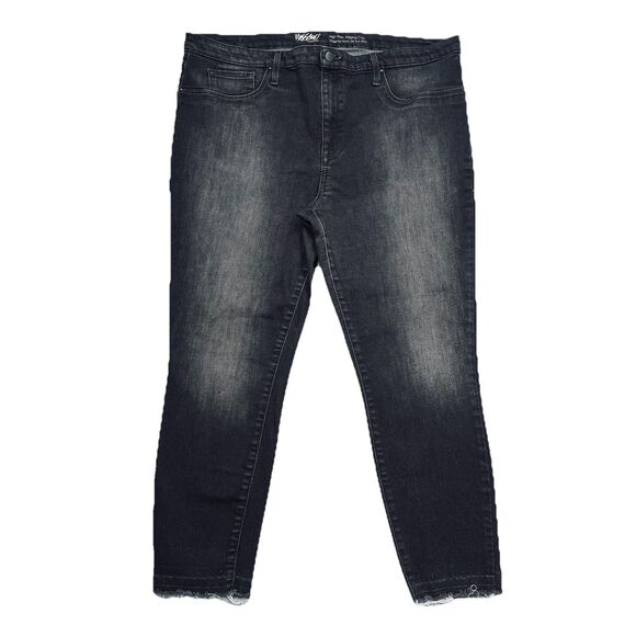 Mossimo High Rise Jegging Crop Jeans Plus 18 (38x24.5) Black Denim Stretch Women - Picture 2 of 9